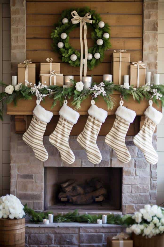 40+ Farmhouse Christmas Mantel Decor Ideas for a Merry Home