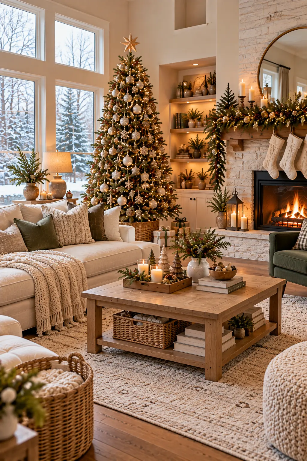 45 Modern Christmas Living Room Ideas for a Fresh Holiday Look