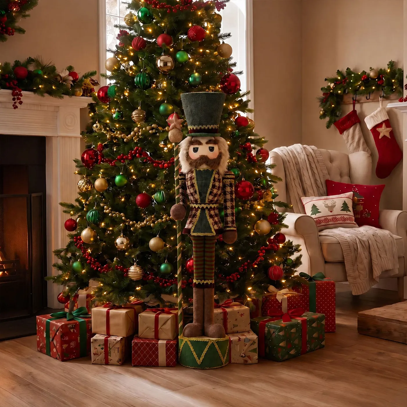 45' Nutcracker Soldier Star Staff Green | eFavormart