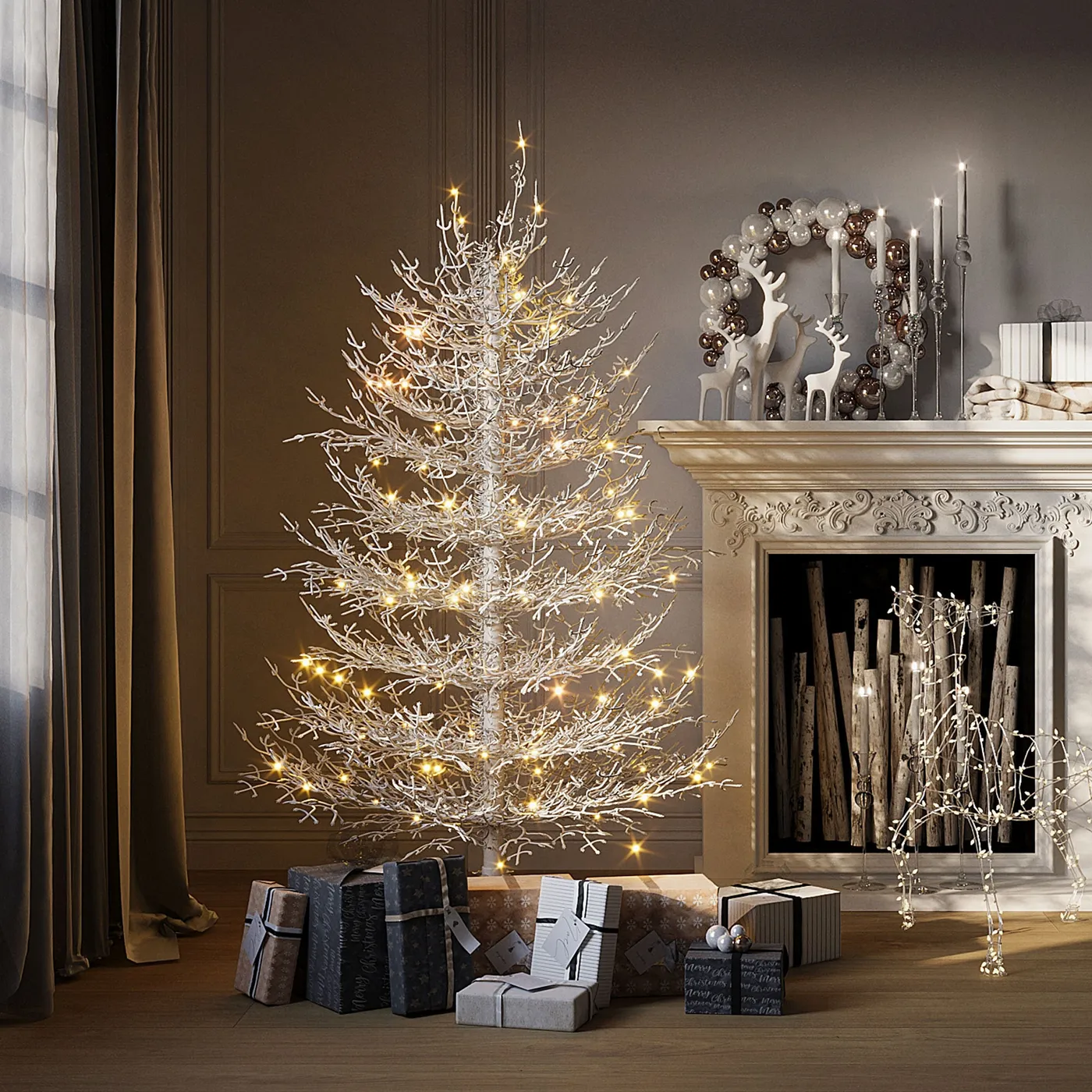 4FT Pre-lit Aspen Fir Artificial Christmas Tree, Hinged Xmas Tree 280 –  Luck Jewel Home