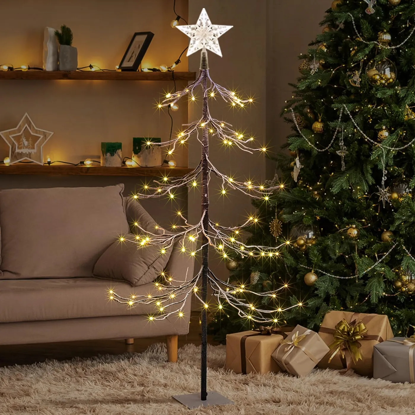 4FT Snow-Dusted Fir Christmas Tree with 112 Warm White LEDs, Indoor/Outdoor  Decoration — LIGHTSHARE