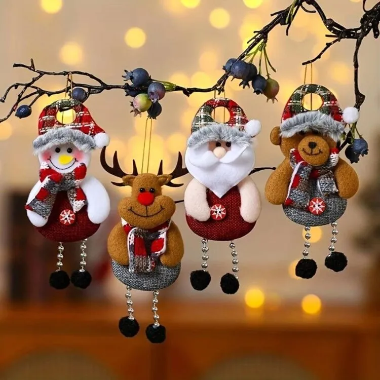 4pcs/Set Ornament Pendants - Santa Claus, Snowman, Reindeer And Bear,  Suitable For Tree, Home, Scene, Room, Window Decor, Holiday Party Decoration,  Back To School Valentine Day | SHEIN