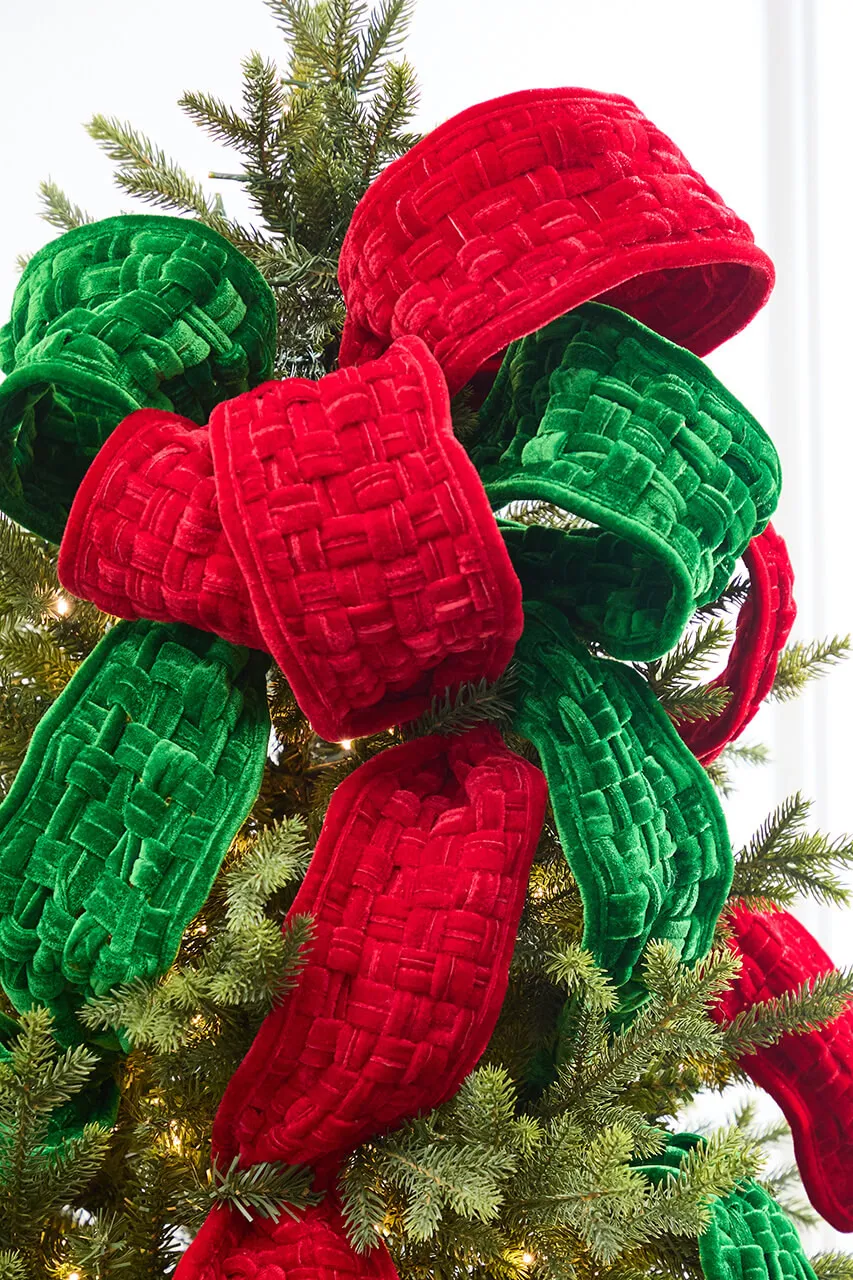 5' x 3 Yard Green Velvet Braided Ribbon - Decorator's Warehouse