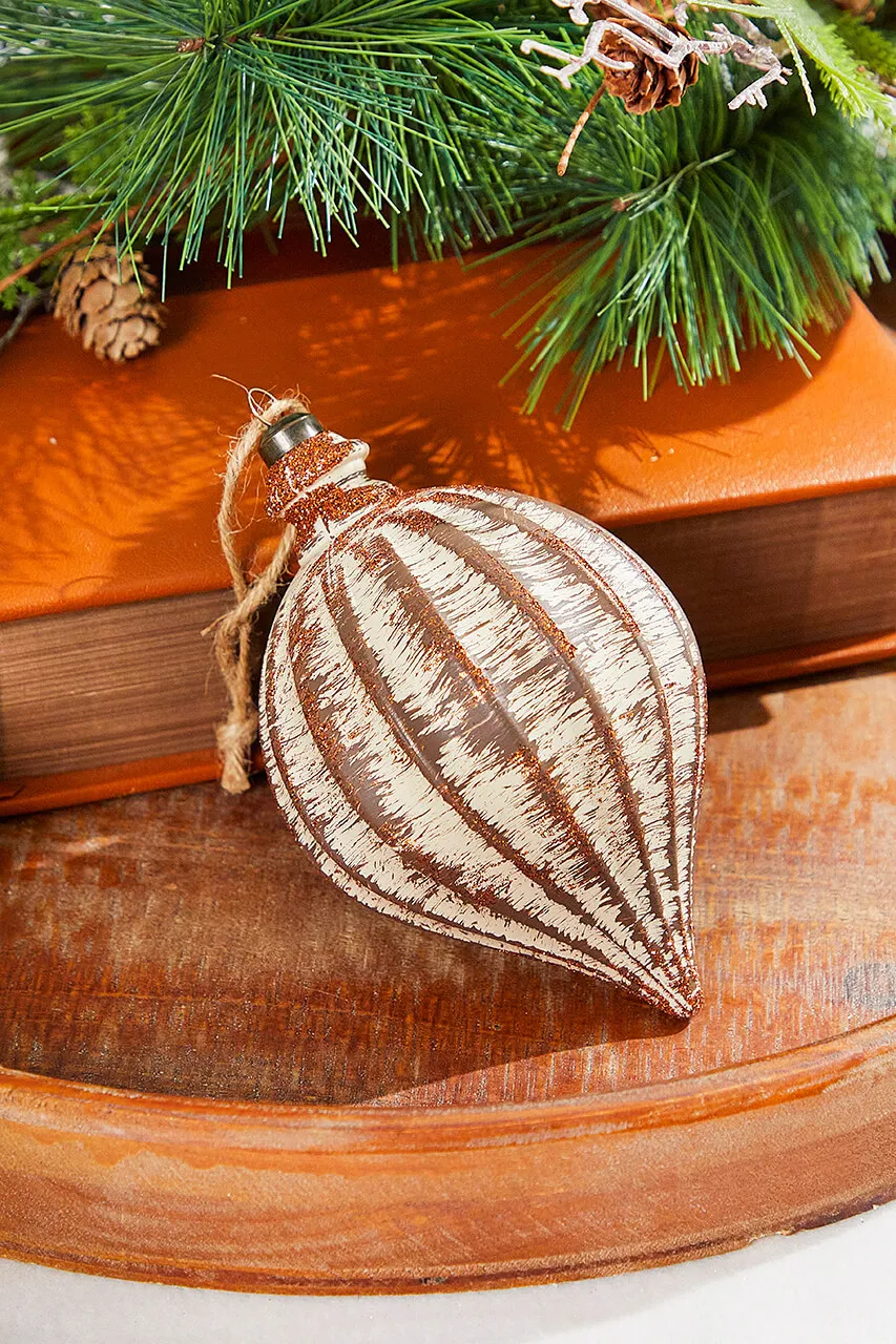 6' Antique Drop Ornament - Brown Wash - Decorator's Warehouse