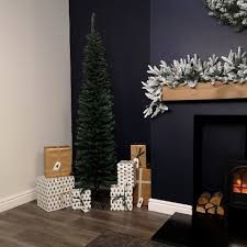 6.5ft (2m) Pencil Style Slim Artificial Christmas Tree in Green - Tesco  Groceries