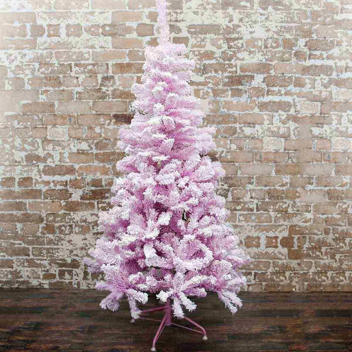 6FT (180cm) Pink Flocked Christmas Tree - Christmas Elves Shop