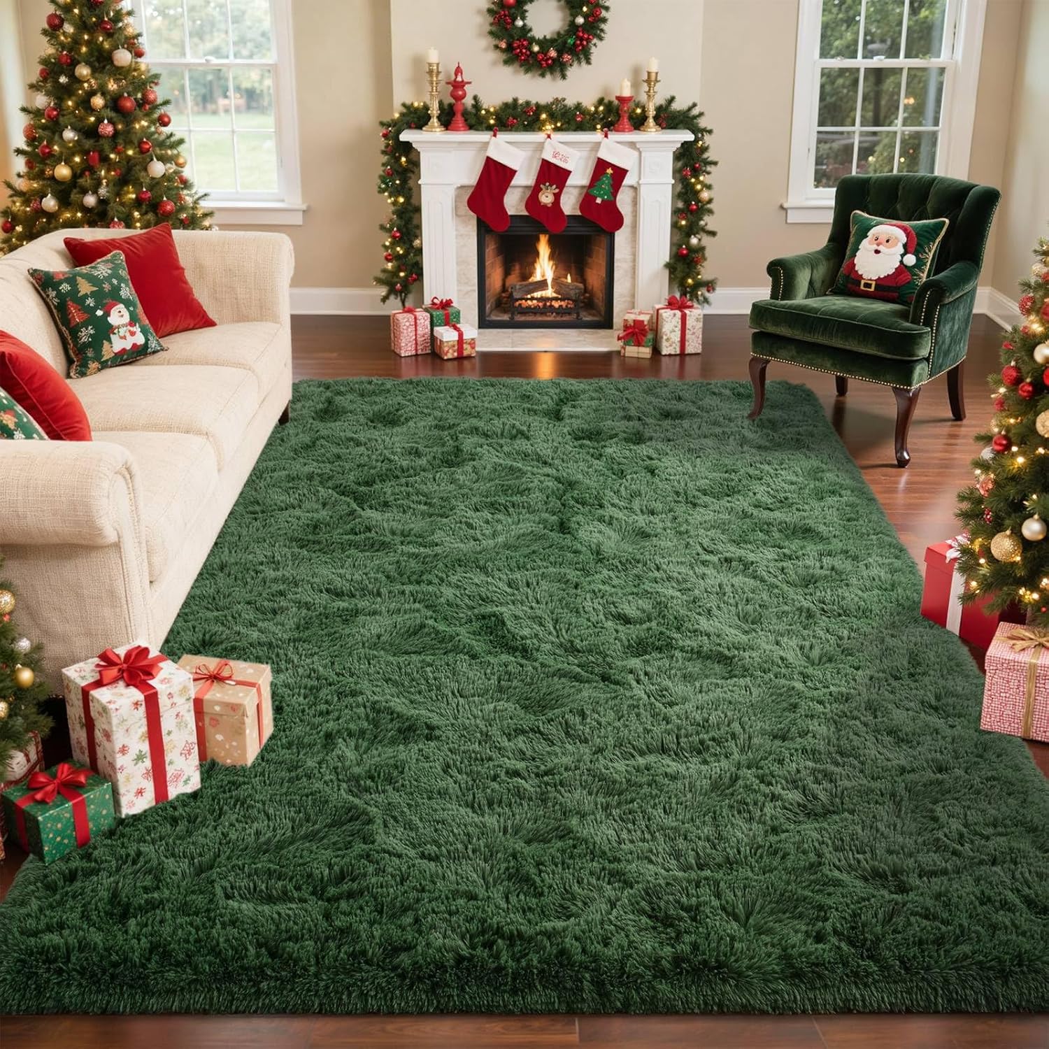 6x9 Ft Large Green Area Rug - Ultra Soft Fluffy Carpet for Bedroom & L – Urban Supply Plus