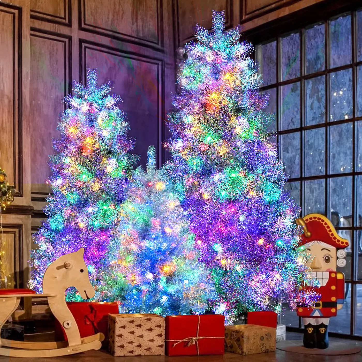 7.5ft. Pre-Lit Winterhaven Fir Artificial Christmas Tree Set Of Tree PARTY  LIGHT ASHLAND SUBMERSIBLE