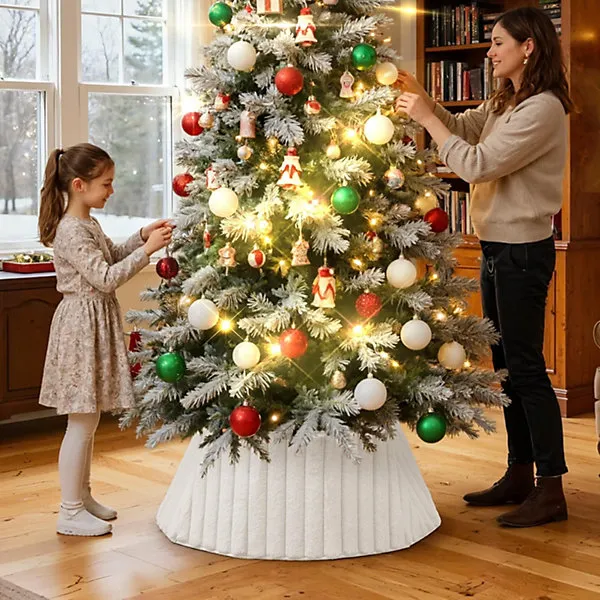 76cm Christmas Tree Collar, Plush Tree Collar Tree Stand Cover Xmas Tree Ring Stand Tree Basket