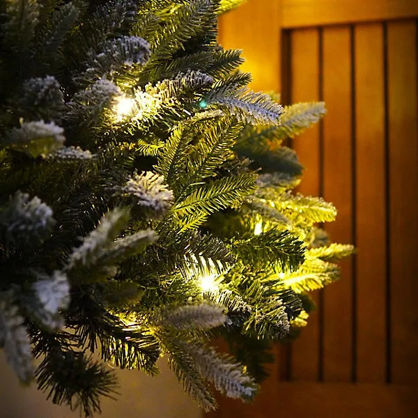 7ft Pop-Up Pre-Lit Frosted Pine Christmas Tree with 150 LEDs & Timer - Easy  Assemble