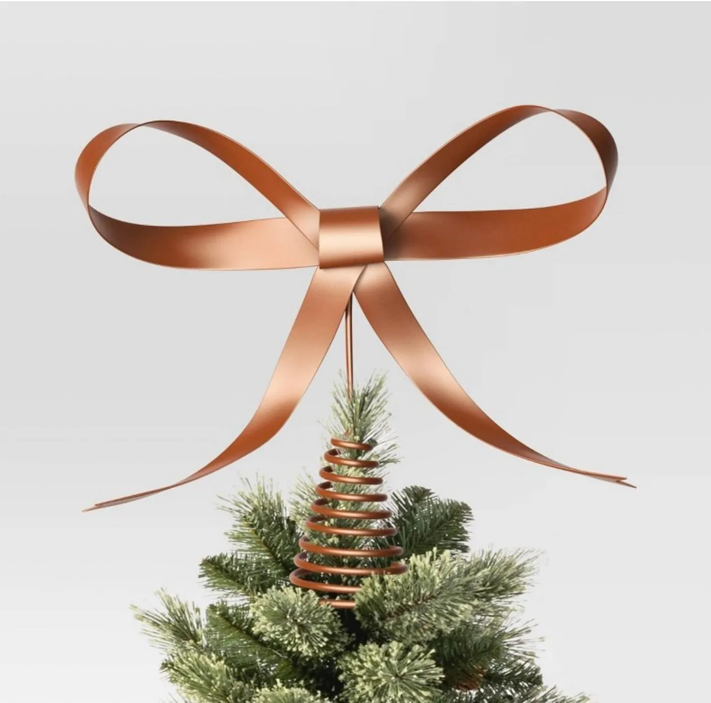 8.6' Metal Bow Christmas Tree Topper Bronze | Mercari