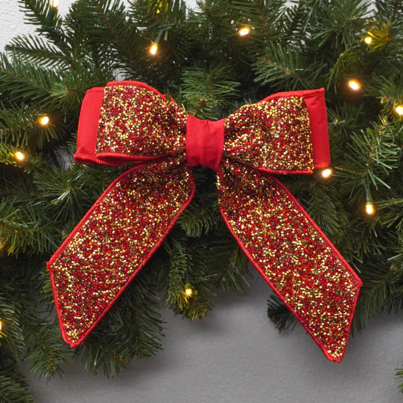 9'x8' Red & Gold Crystal Bow – Evis Design