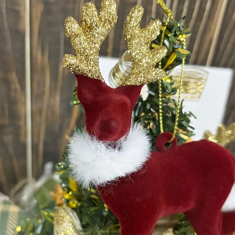 a set 2 christmas reindeer hanging ornaments scarves - Temu Oman