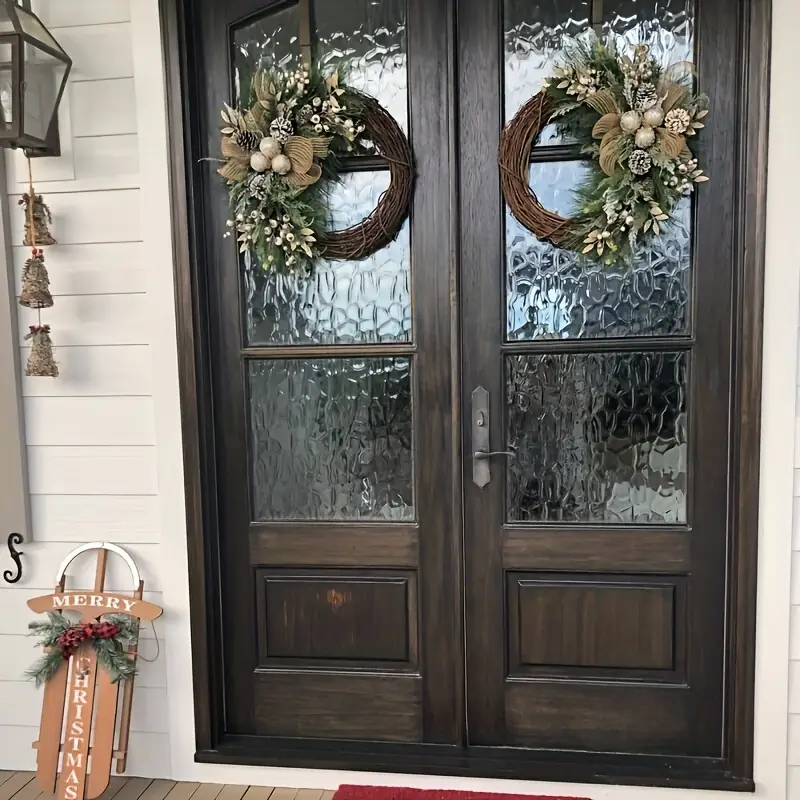 a winter christmas wreath front door - Temu Bahrain