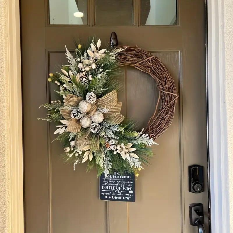 a winter christmas wreath front door - Temu Bahrain
