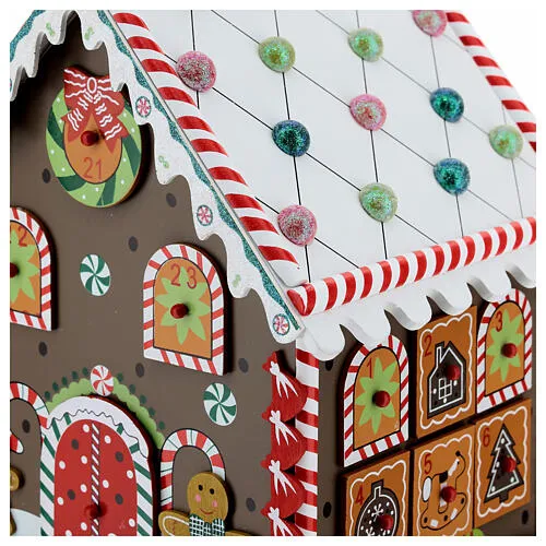 Advent calendar gingerbread house 30x20x25 cm wood | online sales on HOLYART.com