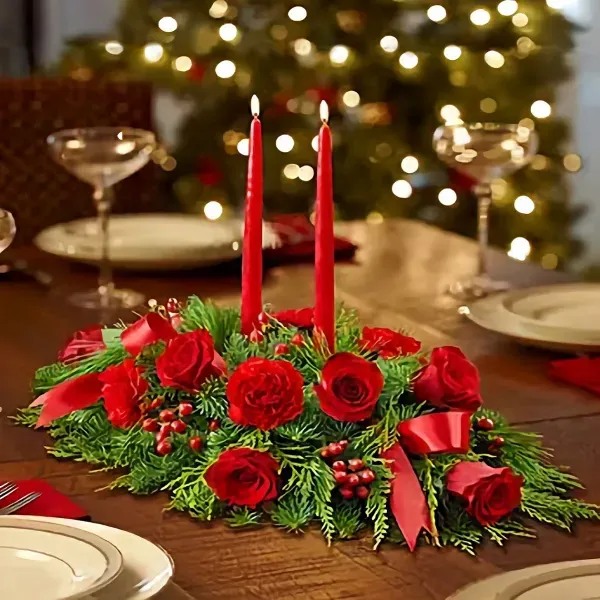 All Red Centerpiece - Royal Fleur Florist