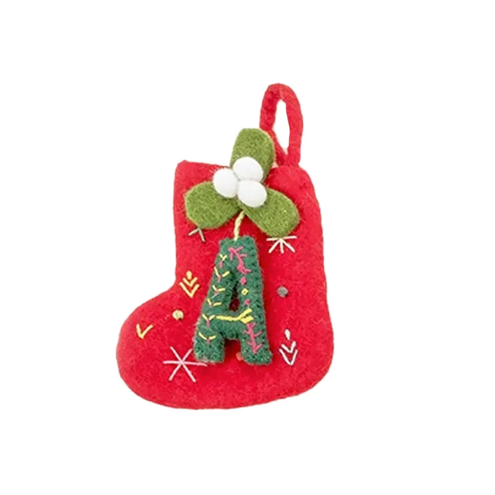 Alphabet Felt Stocking | Personalised Festive Decor – Angela Reed
