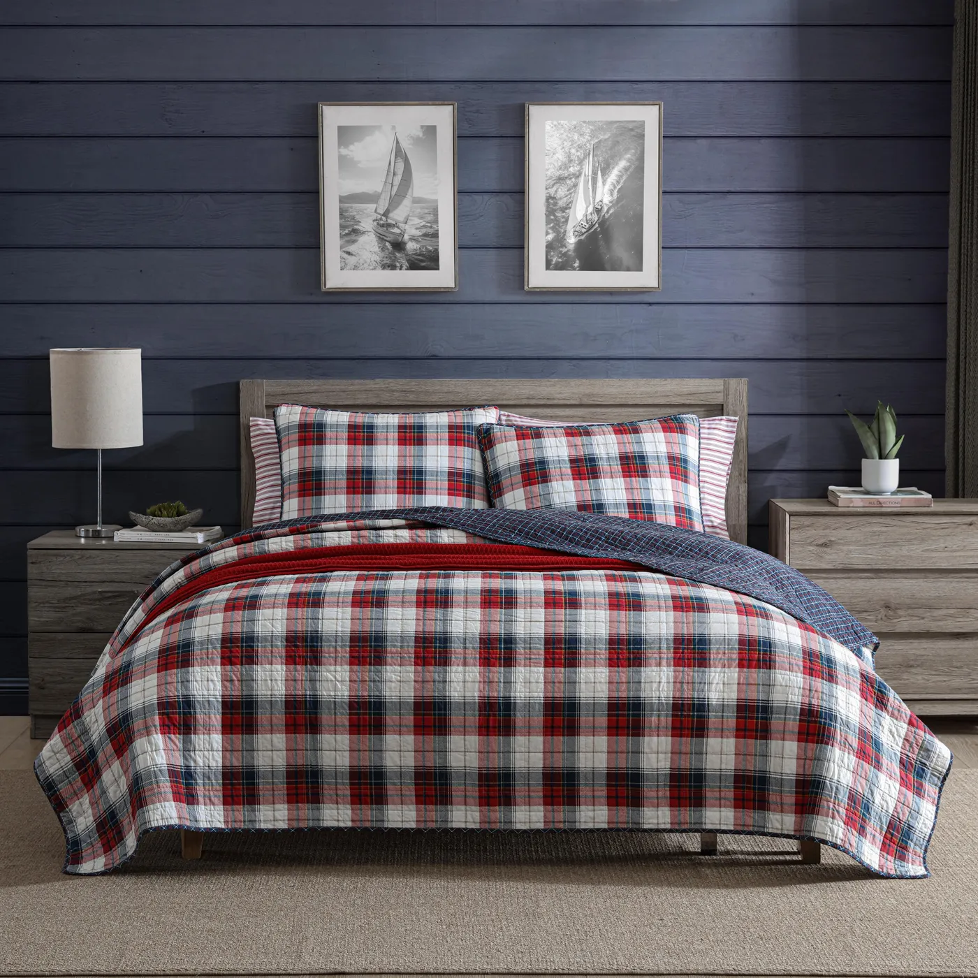 Amazon.com: Tititada Christmas Plaid Bed in a Bag 7 Pcs King Size Bed in a