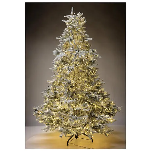 Artificial Christmas tree 210 cm Poly 2400 3 colored LEDs Andorra Frosted | online sales on HOLYART.com