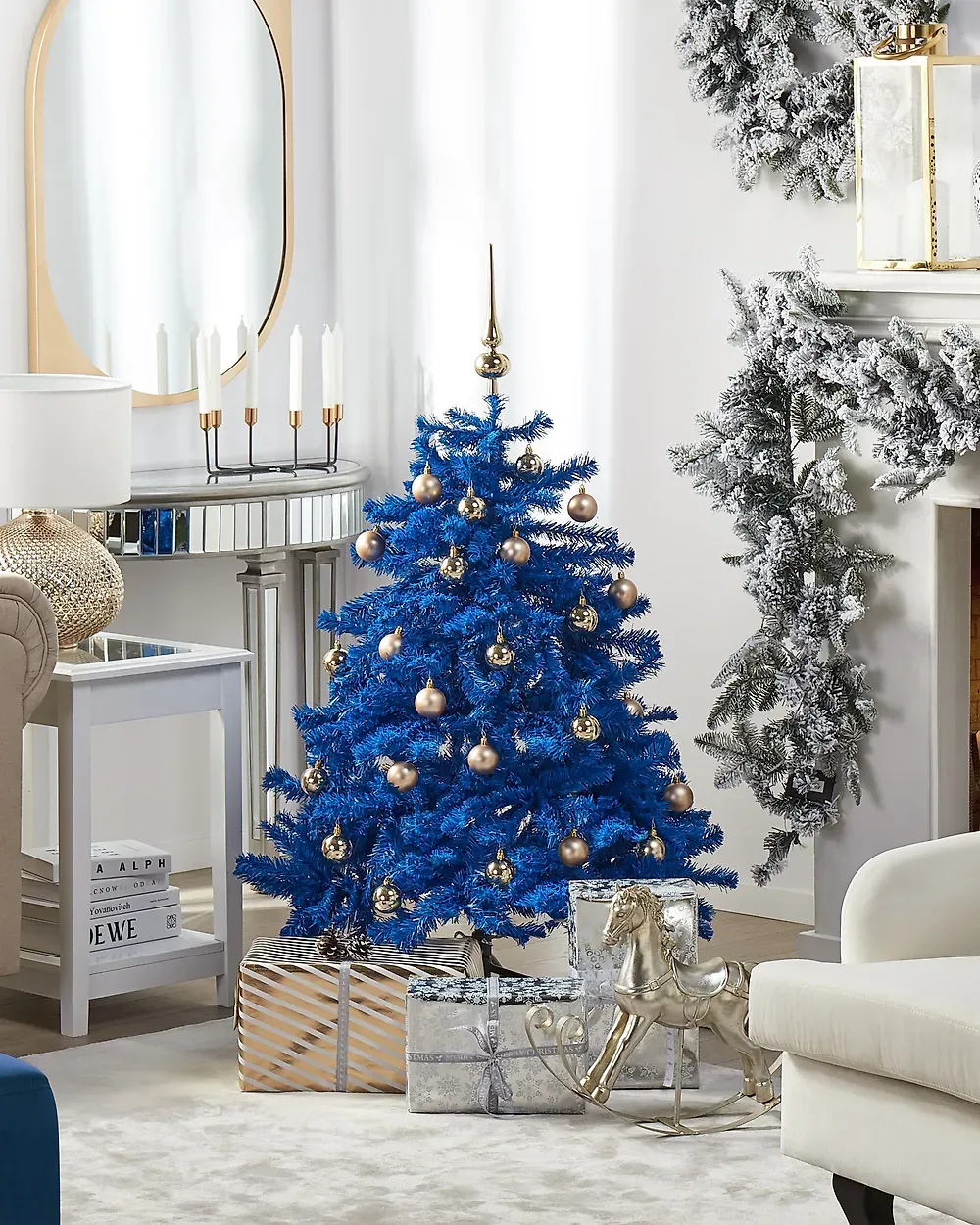 Artificial Christmas Tree FARNHAM 120 cm Blue - Beliani.se