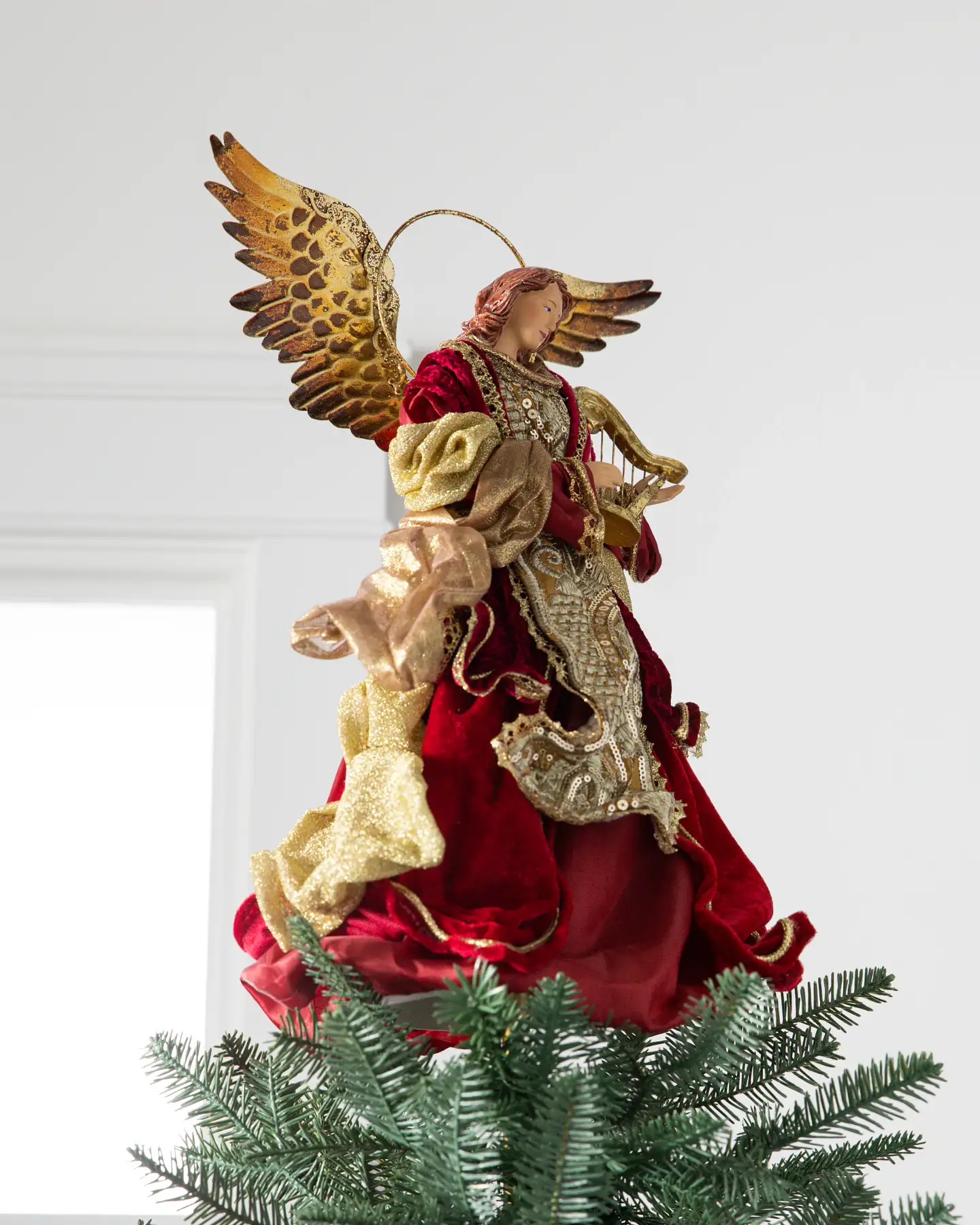 Balsam Hill 10 In Angel Tree Topper Gold 10' Lit Capiz Classic Star Tree  Topper, Width