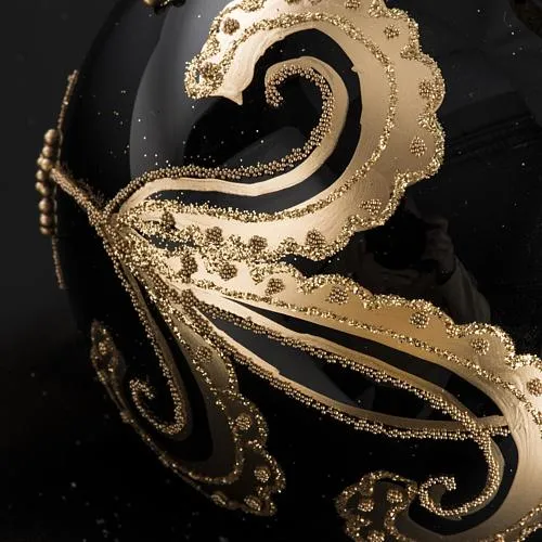 Bauble for Christmas tree in black glass with gold decoration 10 | online  sales on HOLYART.com