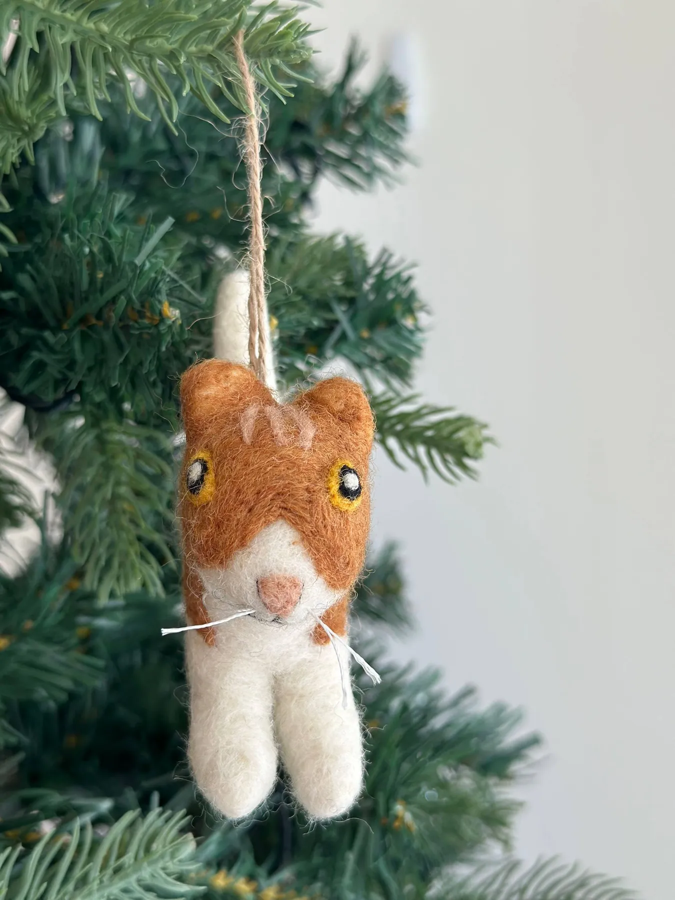 Best Felt Ornament - Playful Cat | Ganapati Crafts Co. Orange
