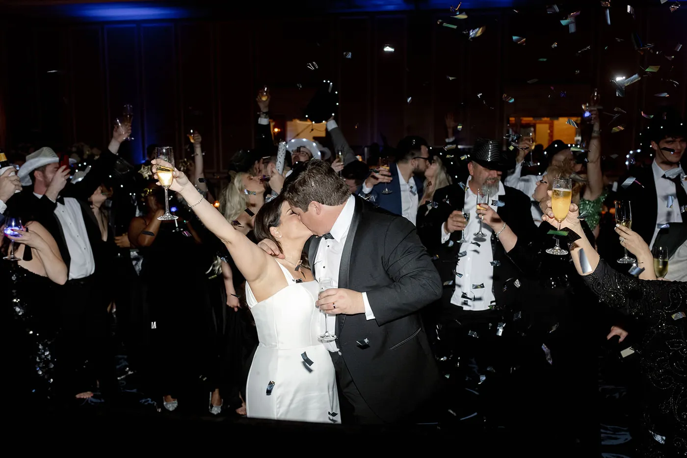 Black and White New Year's Eve Wedding at The Adolphus Hotel • Alexa Kay  Events