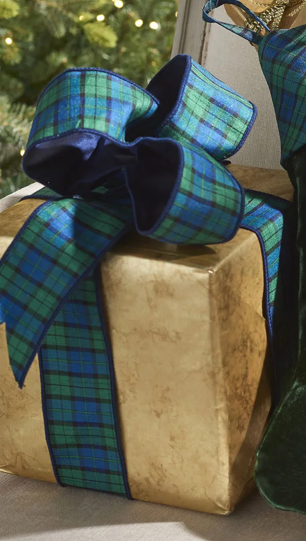 Black Watch Plaid Ribbon 4' x 10 Yards - New