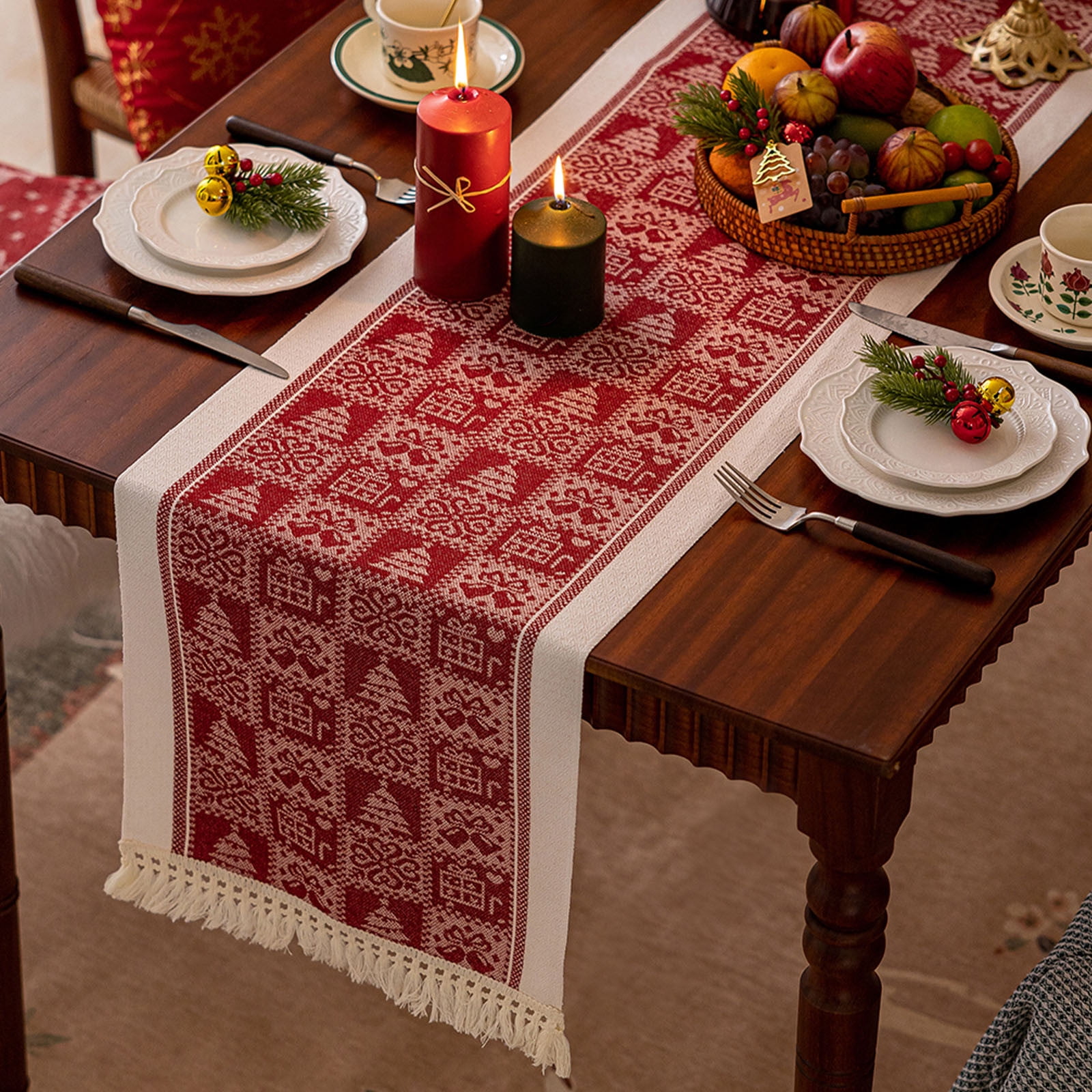 Boovnll Christmas Table Runner, 14x71' Table Runner Winter Xmas Holiday  Kitchen Table Decor for Christmas Dinner Table Party Decor, Christmas  Decorations - Walmart.ca
