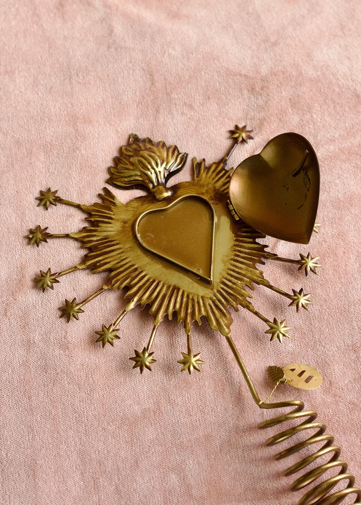 Brass Sacred Heart Tree Topper – Weldaad Authentic Interior - Amsterdam