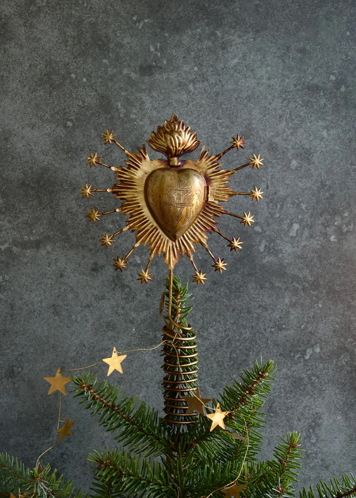 Brass Sacred Heart Tree Topper – Weldaad Authentic Interior - Amsterdam