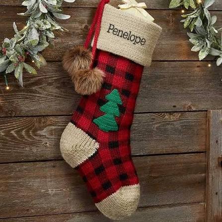 Buffalo Plaid Personalized Jumbo Knit Christmas Stockings - Customer Reviews