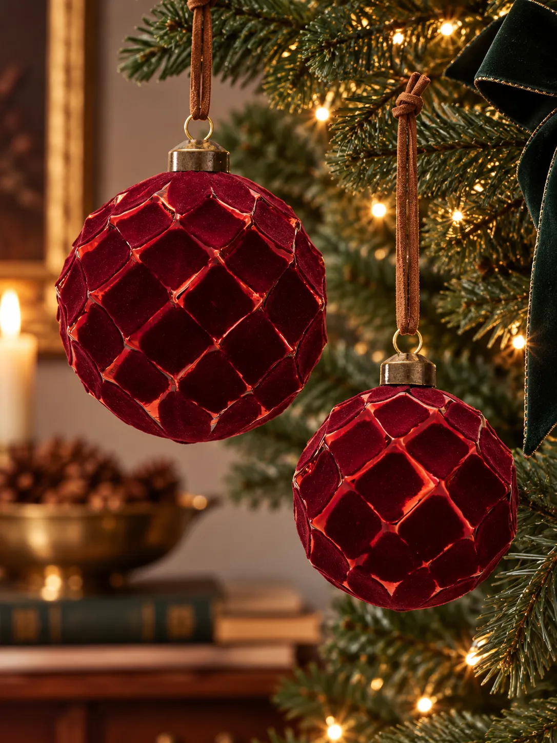 Burgundy Trellis Glass Christmas Ornaments – Set of 12 — Ricardo J Posada