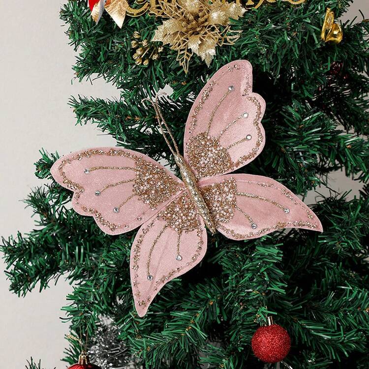 Butterfly Christmas Tree Ornaments Elegant Butterfly Ornaments Clip On Tree  Decorations For Home | SHEIN USA