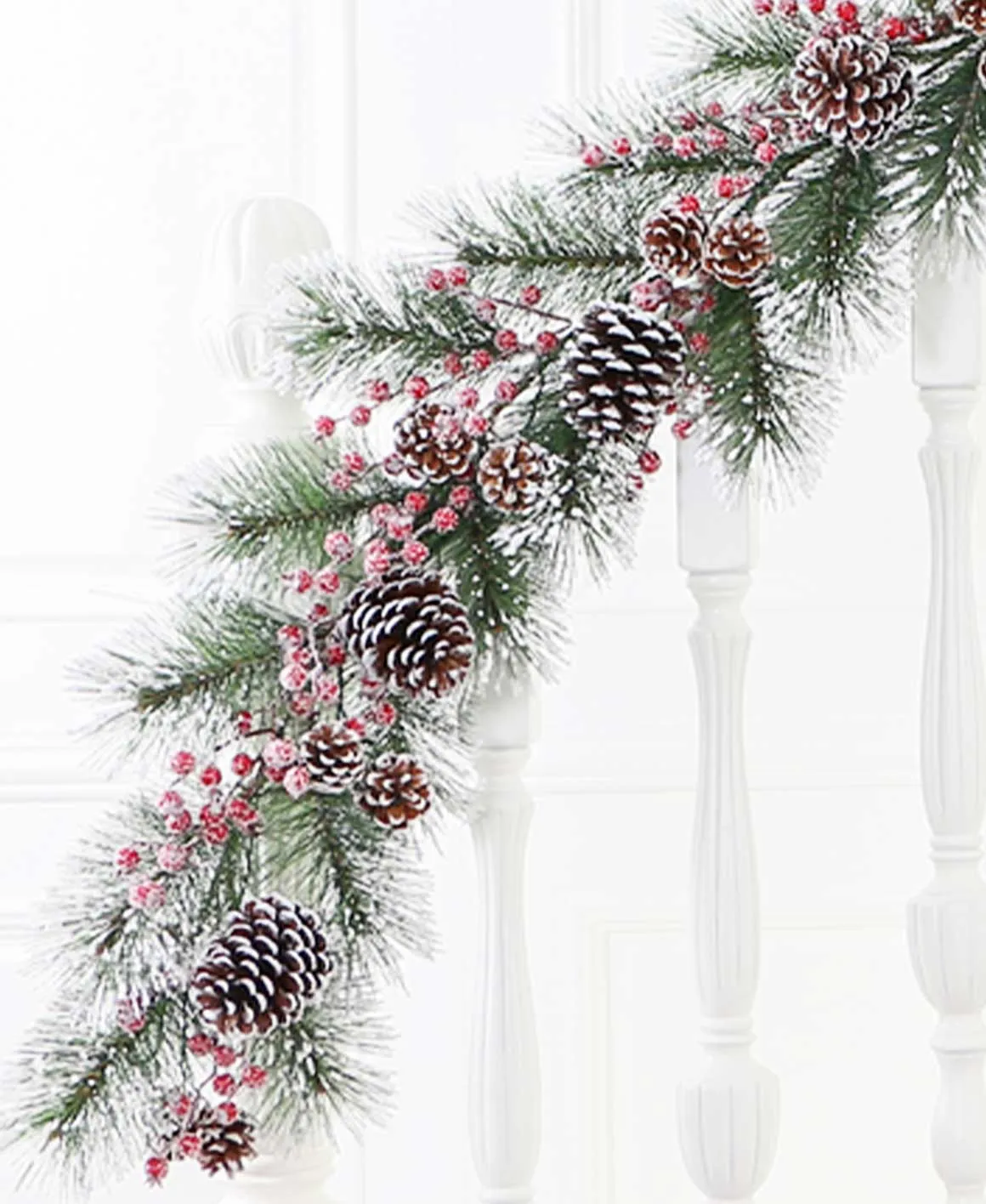 Buy 6.5ft Snowy Pinecone Christmas Garland Online in India