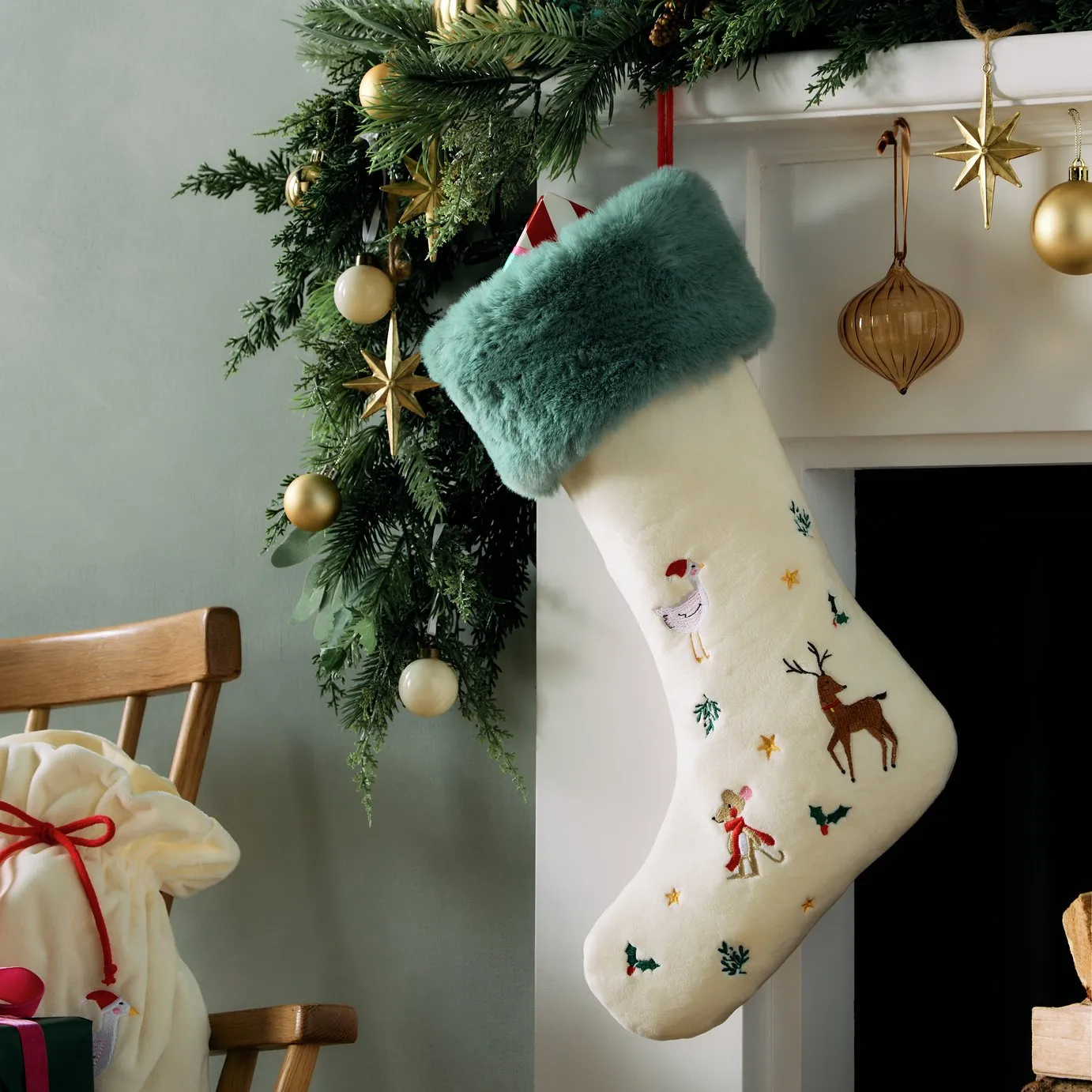 Buy Argos Home Embroidered Character Christmas Stocking | Christmas  stockings | Argos