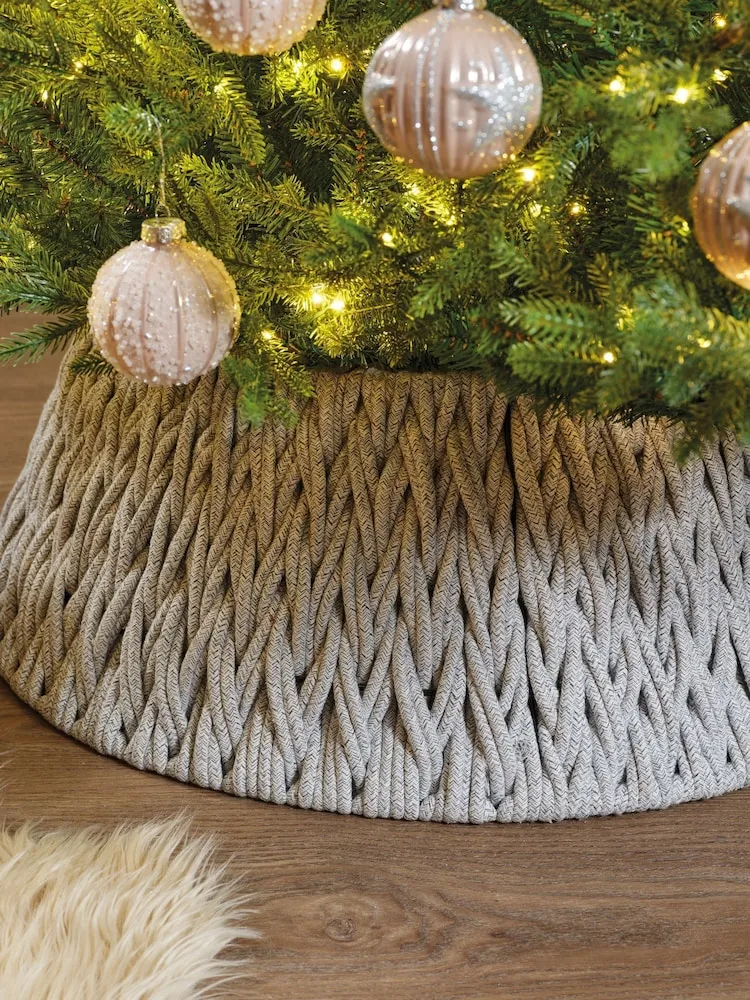 Buy Decoris Grey Woven Christmas Tree Skirt from the Next UK online shop