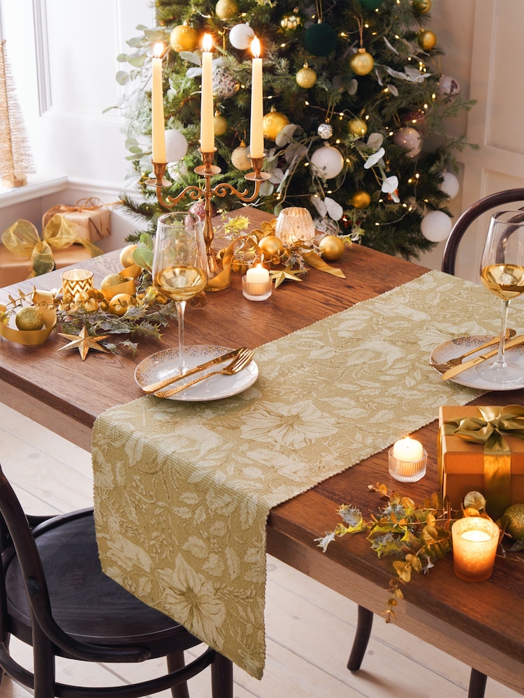 Buy Paoletti Gold Stag Large Christmas Table Runner from Next USA