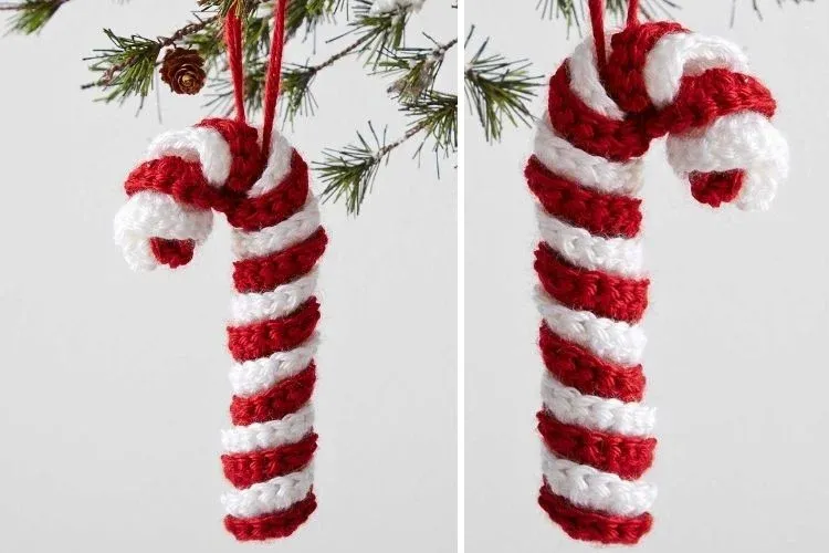 Candy Cane Ornament - Free Crochet Pattern