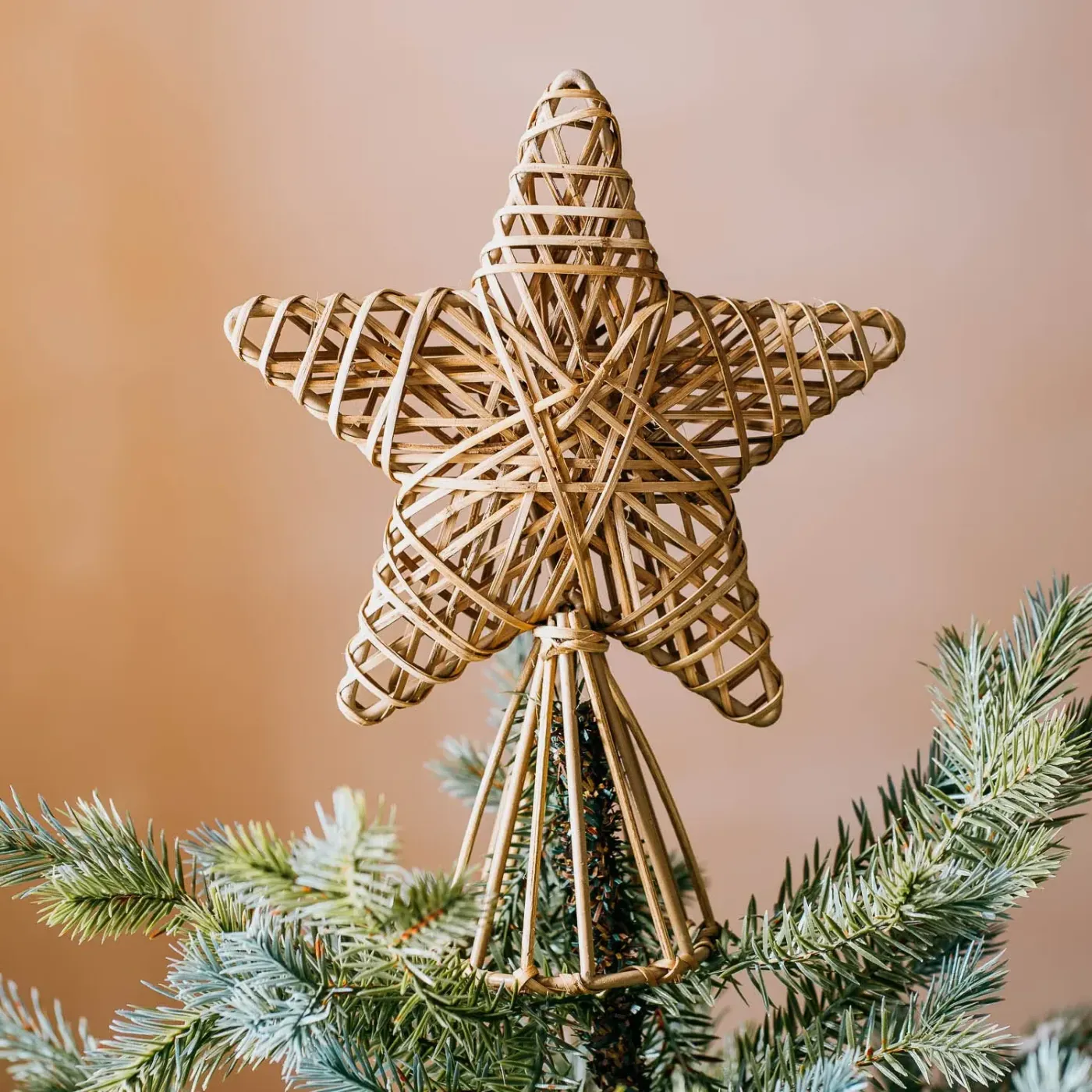 Cane Star Christmas Tree Topper - Natural | ShopHomeStyles
