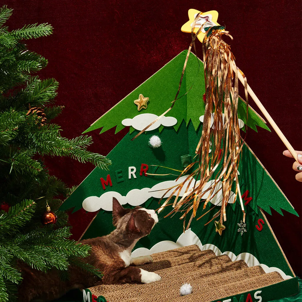 Cardboard Cat Tree Cat Christmas House Cardboard Christmas Cat House Cat  Friendly Christmas Decorations, Cat Christmas
