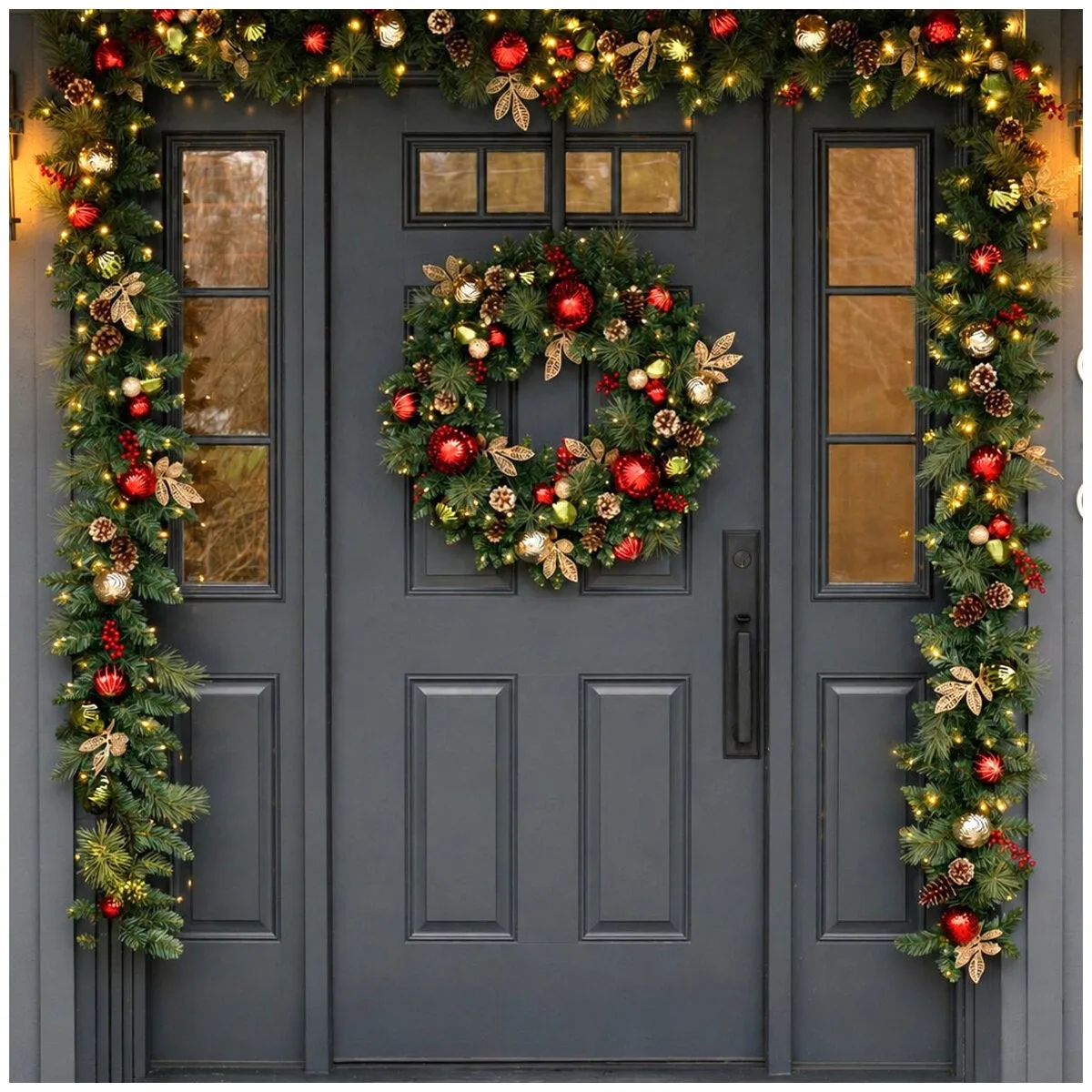 CGH Pre-Lit Holiday Artificial Wreath Red 76.2cm | Costco...