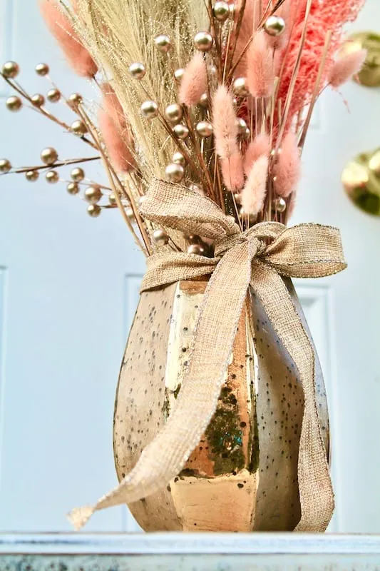 Chic DIY New Year's Eve Centerpiece with Pink and Gold Pampas Grass