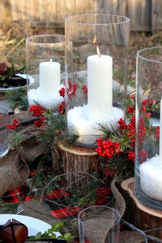 Christmas Centerpiece Rustic Christmas Village Christmas Decor, Christmas Dining Table Decor, Rustic Christmas Centerpiece,farmhouse Pinecone