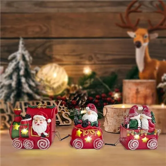 Christmas Decor Train, Christmas Decor for Home, LED Merry Christmas Decor