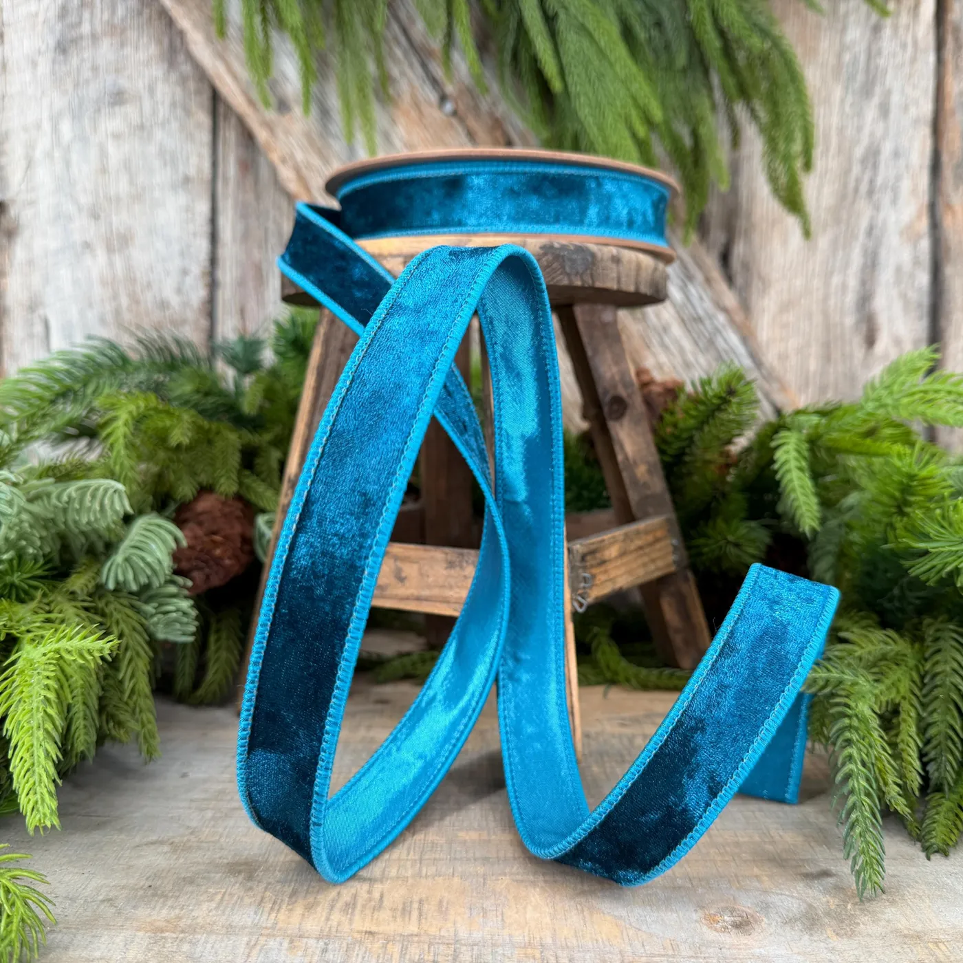 Christmas Decorations Blue Velvet Wired Ribbon Lemo Royal Blue Velvet Wired  Ribbon 2-12 Inch, Christmas
