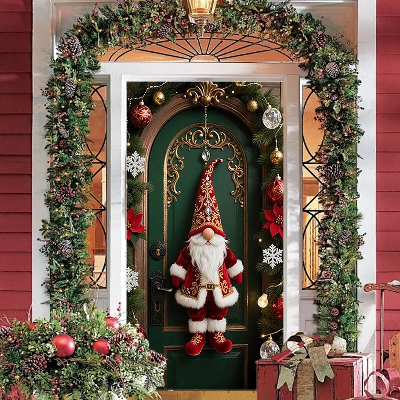 Christmas Door Cover Curtain for Holiday Decor | Festive Bow Tie Pattern Door Wall Hanging | Decorative Fabric Door Screen for Home Indoor Outdoor Christmas Party - Walmart.ca
