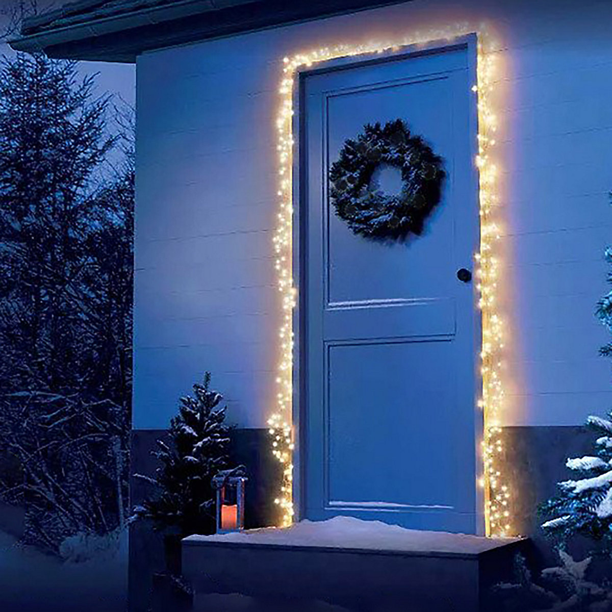 Christmas Doorway LED Warm White Light Door Surround Set Decoration Kit -  Indoor or Outdoor - 440 Mains Powered LEDs 5.5m Length